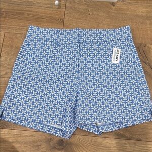 Old Navy Blue and White Geometric Women Shorts